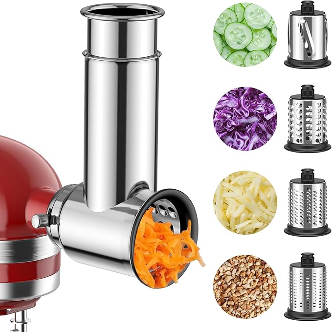 Slicer Shredder Attachment for Kitchenaid Stnad Mixer, Stainless Steel