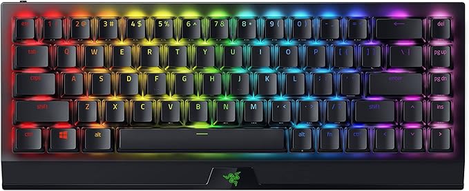 Razer BlackWidow V3 Mini HyperSpeed 65% Wireless Mechanical Gaming Keyboard:HyperSpeed Technology_Yellow Switches_Linear & Silent - Phantom Pudding Keycaps 200Hrs Battery, Green (Renewed)