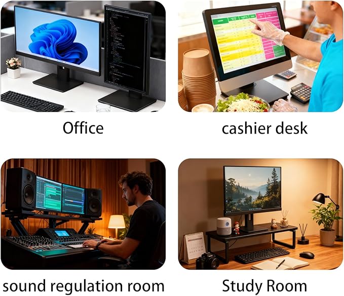 2026 Version Ergonomic VESA Monitor Stand, 150mm Spring Height adjustment,, Tool-Free Base, Swivel, Tilt & Rotation, for 22–26" Monitors, 5.95–7.28 lb, 100x100mm Vesa Mount (5.95～7.28LB)