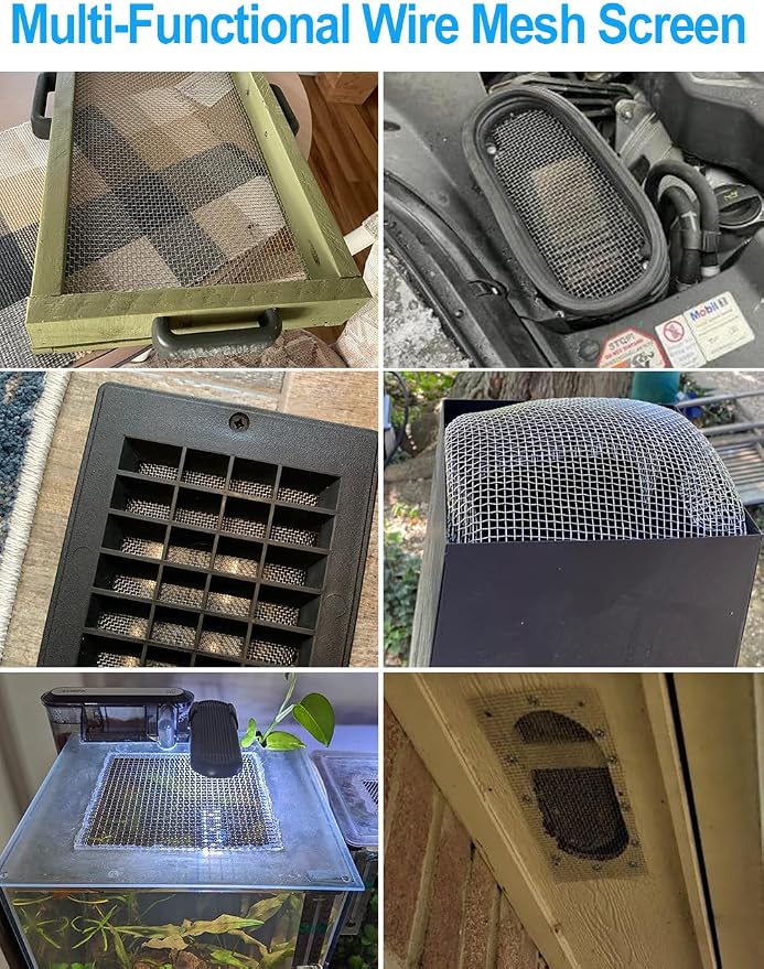 4Pack 5Mesh 10'' x 14'' Wire Mesh Screen, 304 Stainless Steel Anti-Rusted Mesh