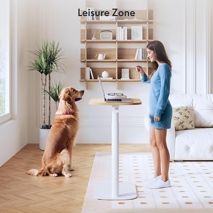 FLEXISPOT Adjustable C Table, Mobile Snack Side End Table Sofa Couch Bedside Table Laptop Cart TV Tray Night Stand Small Space Side Table(23.6" W x 13.8" D,Maple)