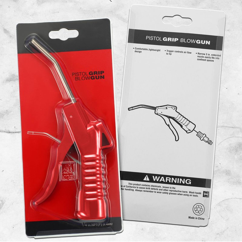 Honoson Air Nozzle Blower Gun Pistol Grip Air Blow Tool Compressor Accessories for Industrial Household Mechanics(Red,8 Pcs)