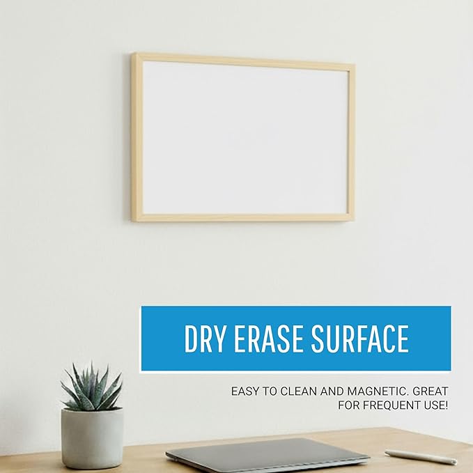 MasterVision Pastel Magnetic Dry Erase White Board, 16" x 12", Yellow Frame, Decorative Whiteboard for Kitchen, Dorm, or Classroom, Wall Décor for Home Office
