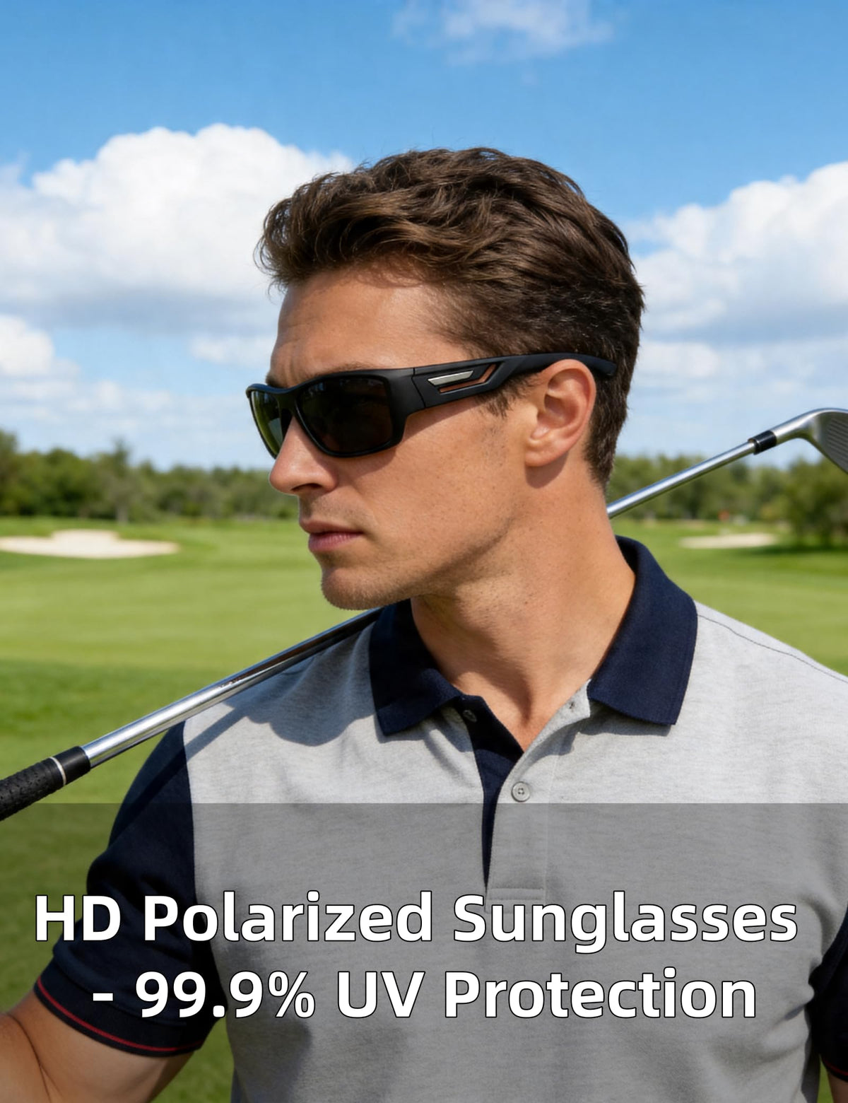 PUKCLAR Sports Polarized Sunglasses for Men Women Driving Sunglasses Cycling Running Fishing Goggles Unbreakable Frame