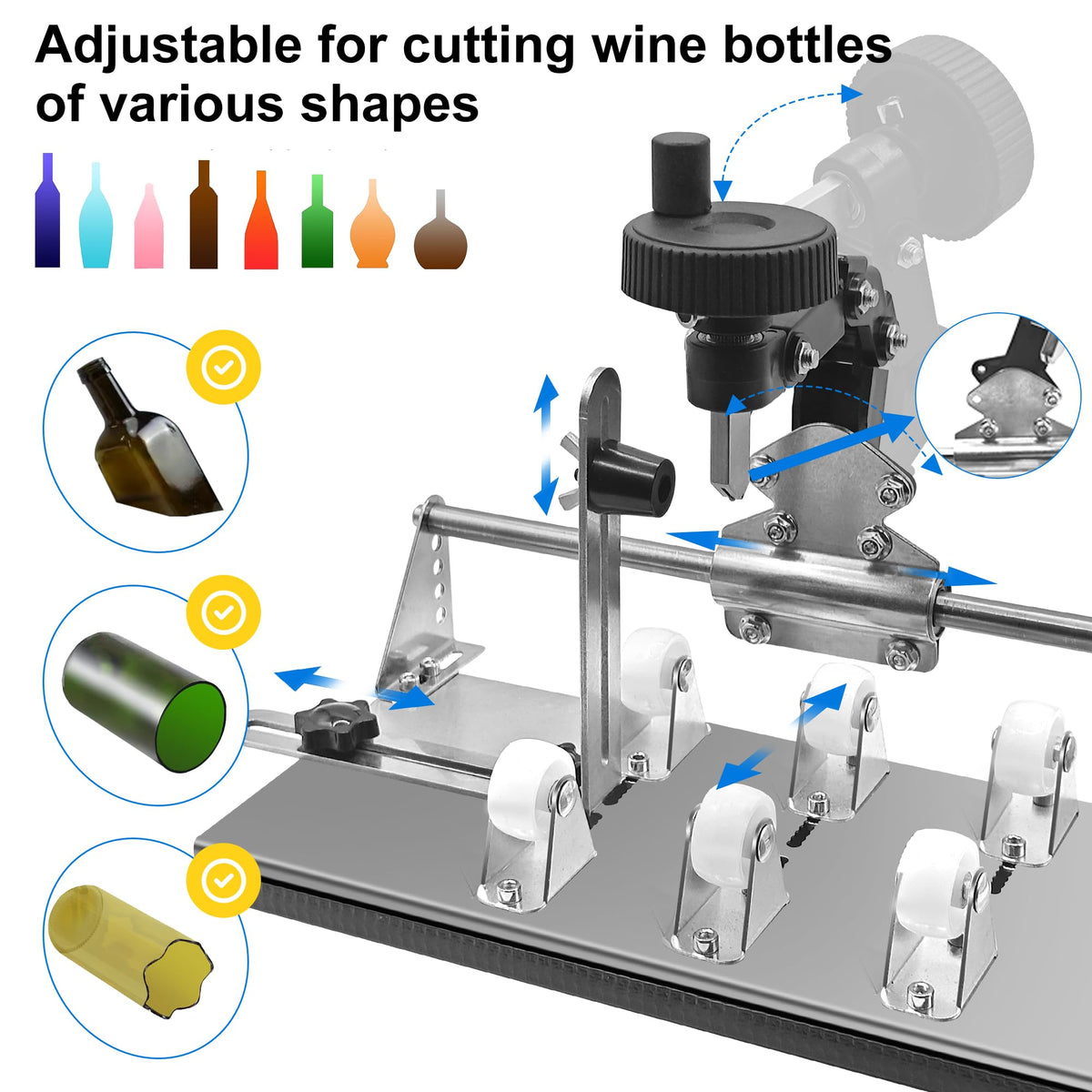 Smasener Glass Bottle Cutter, Suitable for Round and Square Bottles [S-201]