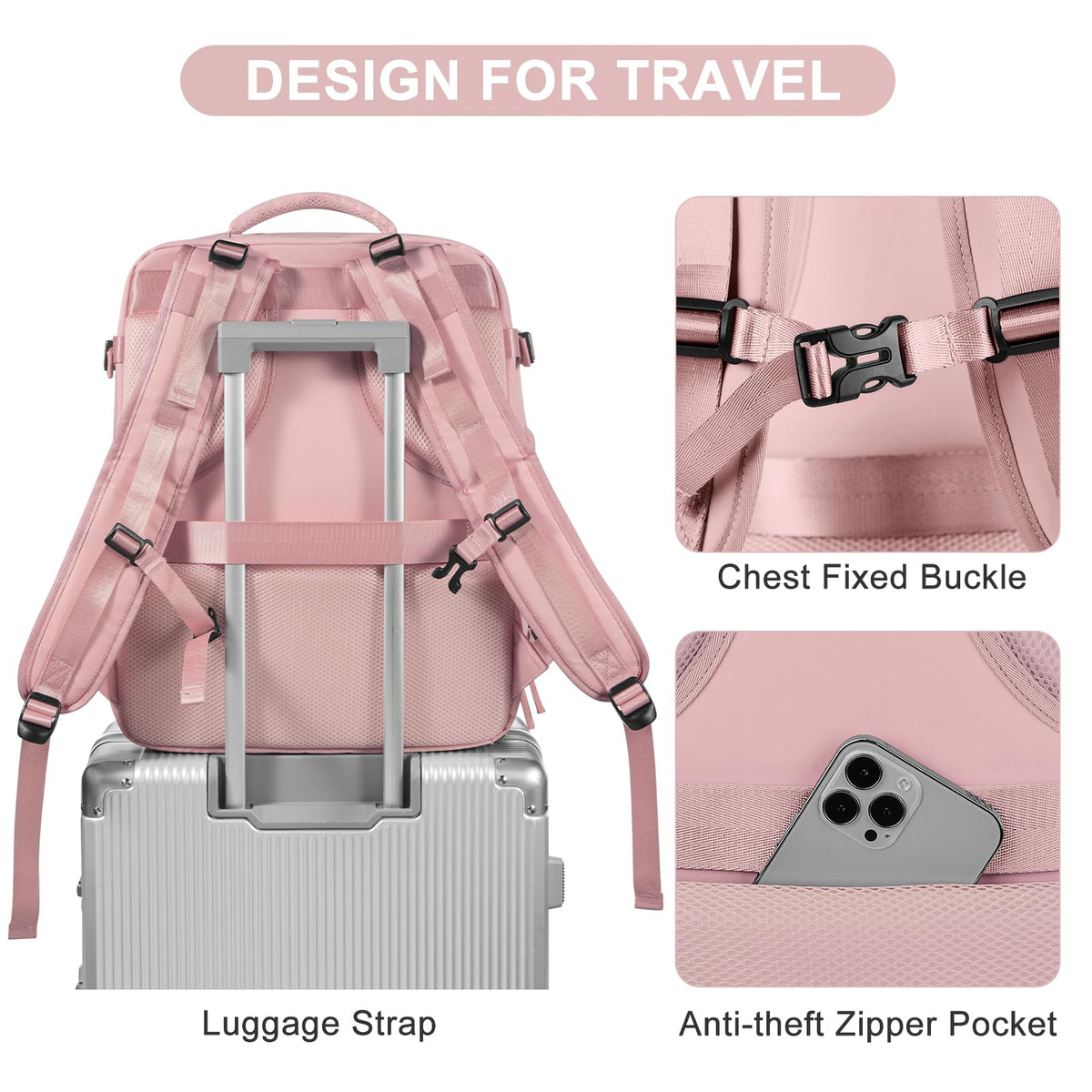 Large Travel Backpack for Women Airline Approved Carry on Backpack for Airplanes Mochila De Viaje Personal Item Travel Bag Spirit Airlines Personal Item Bag 18x14x8 Backpack for Traveling on Airplane