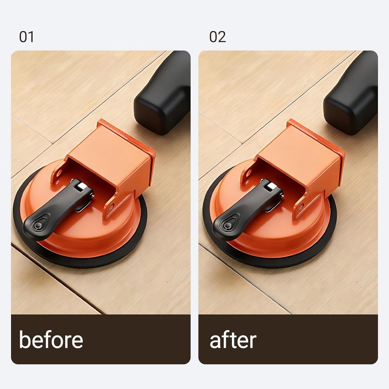 Floor Gap Fixer Tool – Heavy-Duty Laminate Flooring Repair Tools for Wood and Vinyl Planks, Carbon Steel Floor Suction Cup Tool with Rubber Pad, Adjustable Height Seam Puller