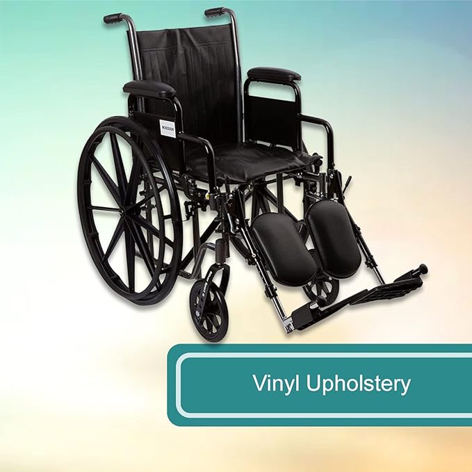 McKesson Wheelchair, Swing Away Foot Leg Rest, Elevating Leg Rest, Fixed Arm, 16 in Seat, 250 lbs Weight Capacity, 1 Count