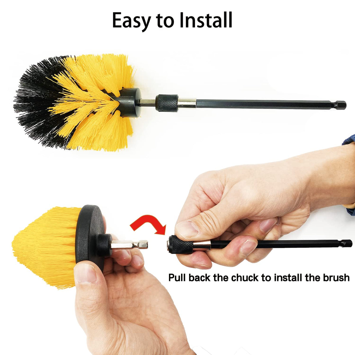 8 Pack Drill Brush Attachment Set, 1/4in Power Scrubber Brush+ Extend Long Rod, Brush Drill Attachment, Power Cleaning Scrub Brush for Bathroom, Tub, Tile, Corner, Floor