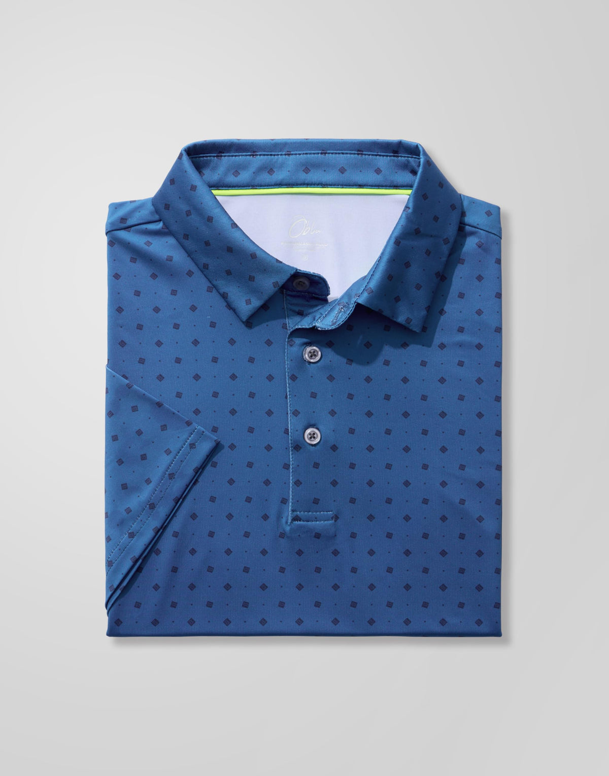 Obla Mens Golf Polo Shirts Short Sleeve Dry Fit Performance Moisture Wicking Casual Print Collared Golf Shirts for Men(Blue Circle_XL)