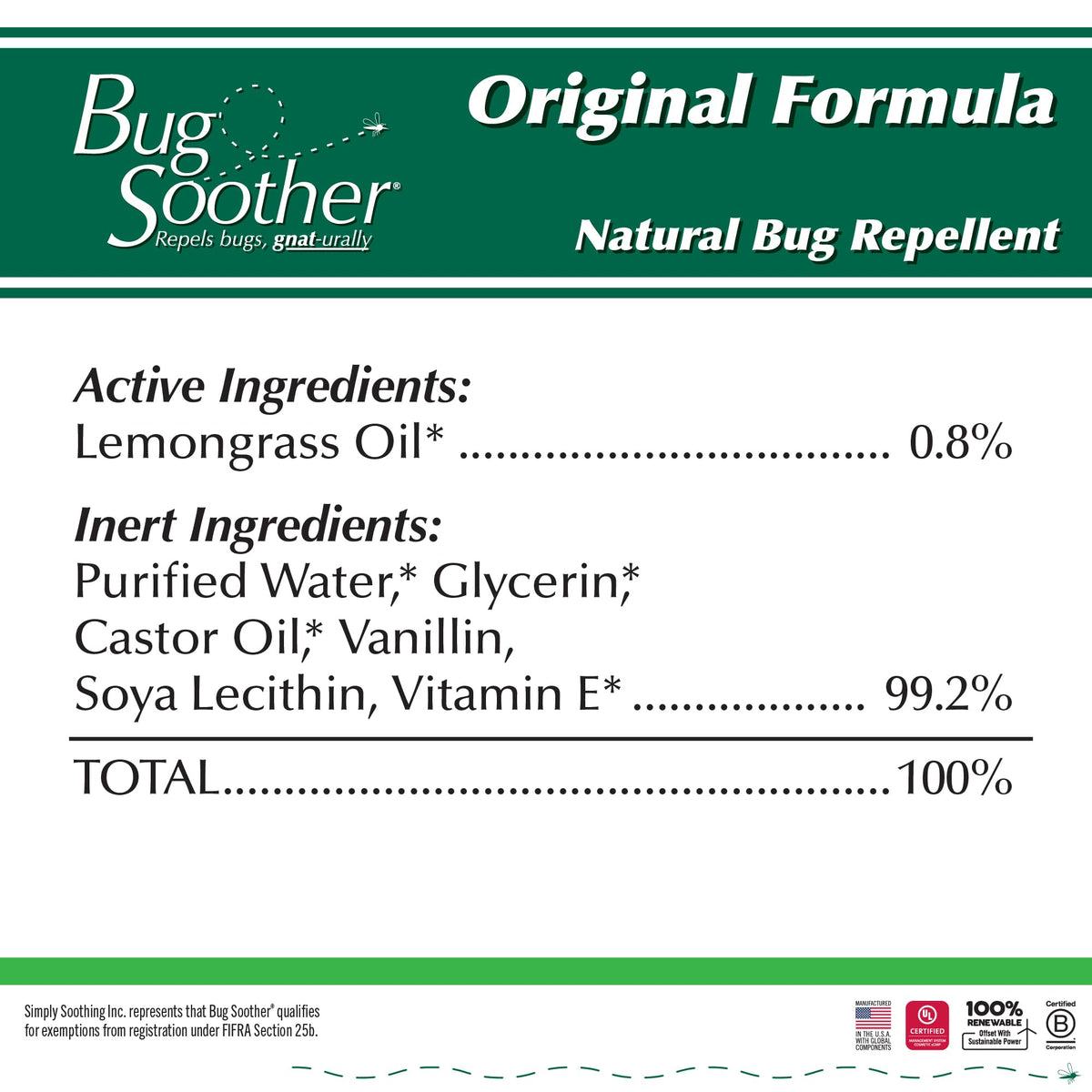 Bug Soother Natural Insect Repellent Spray, DEET-Free 4 oz. (3 Count)