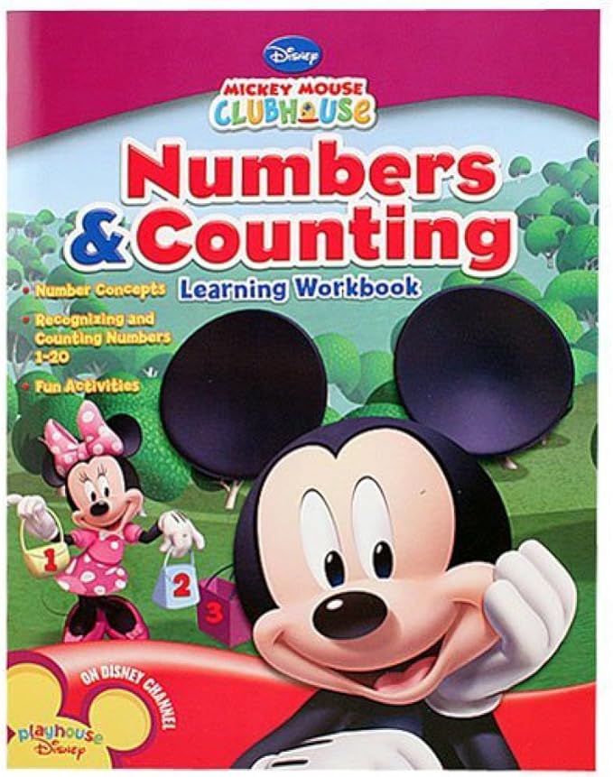 Mickey Mouse Clubhouse Workbook and Flashcard Learning Bundle (Set of 2) includes (1) Alphabet Learning Workbook + (1) Numbers and Counting Learning Workbook