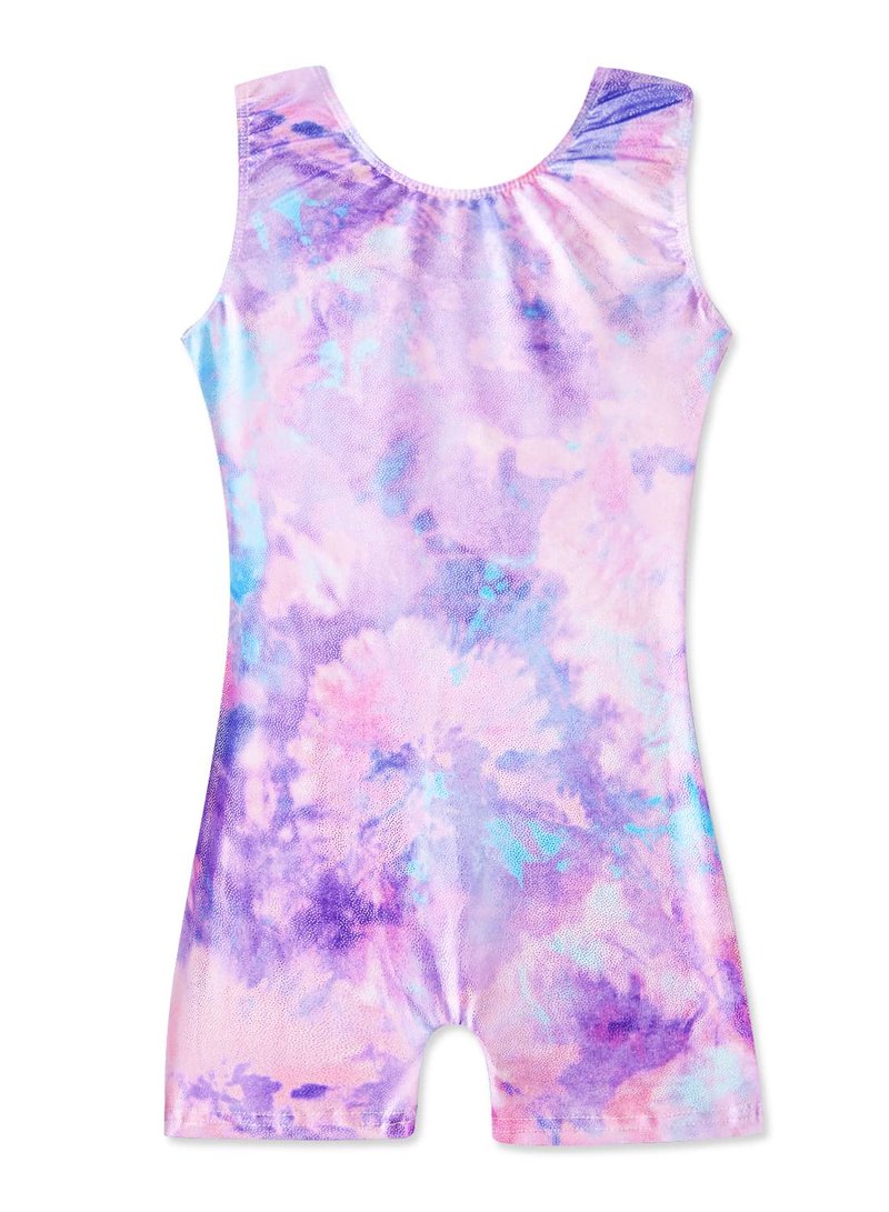 HOZIY Purple Tie Dye Leotards for Girls Gymnastics Size 6-7 Year Old Biketards Bodysuits Kids Leo Tumbling Outfits Child Dance Clothes Clothing Leotardos Para Gimnasia Ninas