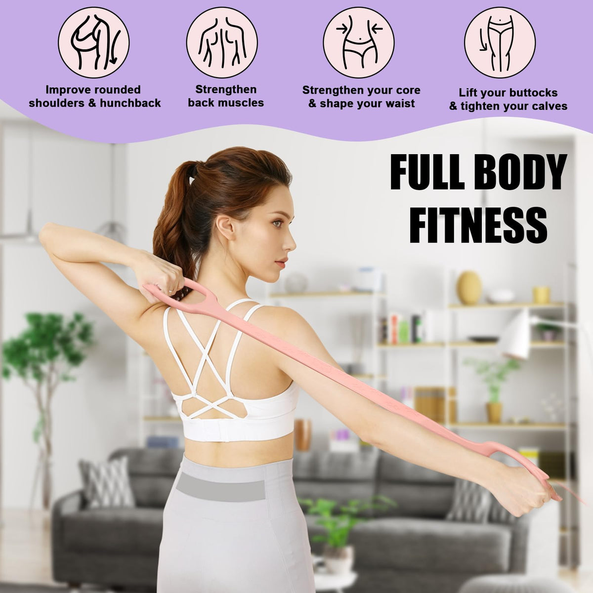 TREKONPEAK Figure 8 Resistance Bands Set,Silicone Stretch Bands for Women