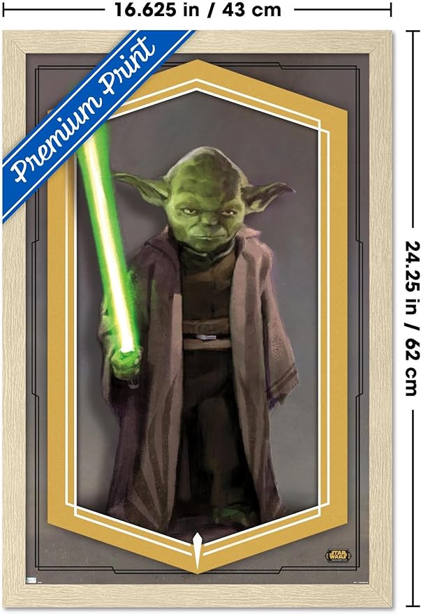 Trends International Star Wars: The High Republic - Yoda Wall Poster, 22.4L x 14.7W, Blonde Framed Version