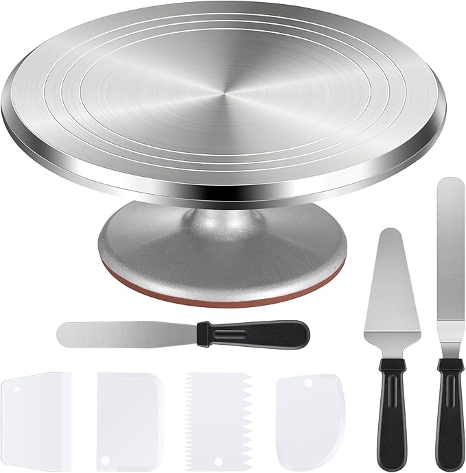 Puroma Aluminum Cake Turntable Rotating Decorating Kits for Cake Cupcake
