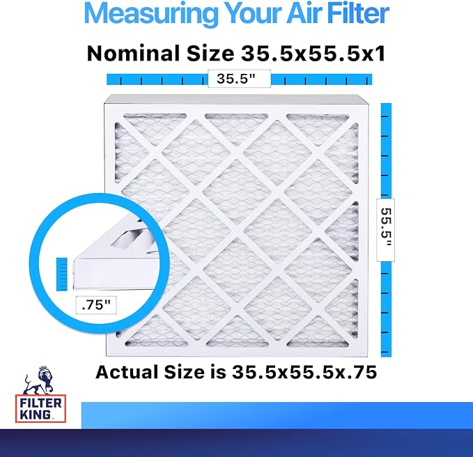 Filter King 35.5x55.5x1 Air Filter | 4-PACK | MERV 8 HVAC Pleated A/C Furnace