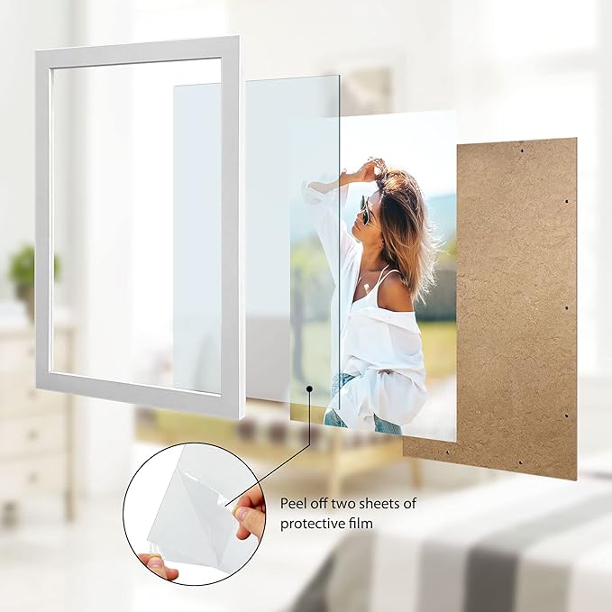 VCK 24x36 Picture Frame Exclusive Large White Poster Frame for Wall Gallery Home Office 1 Pack