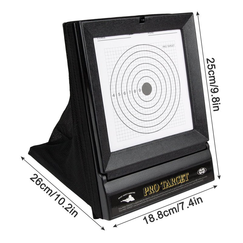 EZYoutdoor Airsoft Target Trap with Mesh Catcher – Portable BB Gun Shooting Net for Indoor/Backyard Range – Reusable Ammo Collection Box with 10 Replaceable Paper Targets