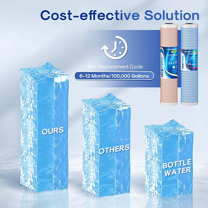 ICEPURE 4.5"x 20" Whole House CTO Carbon Water Filter, 20 Inch Water Filtration