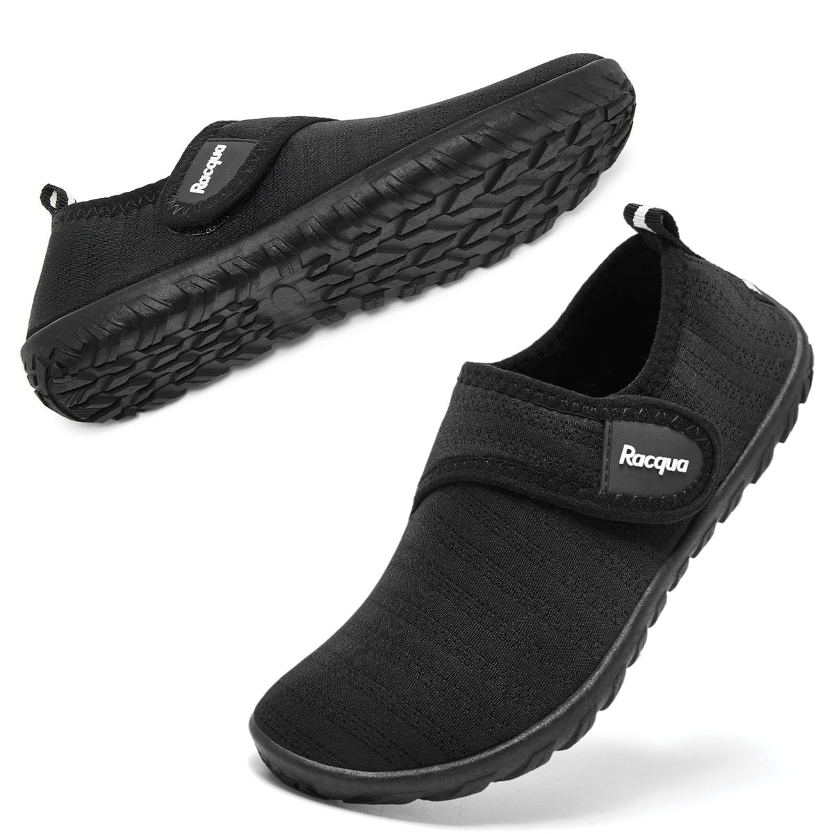 Racqua Kids Water Shoes Boys Girls Quick Dry Barefoot Lightweight Beach Sport Aqua Shoes Swim Pool Walking Surfing Boating Shoes Big Kid Black 5
