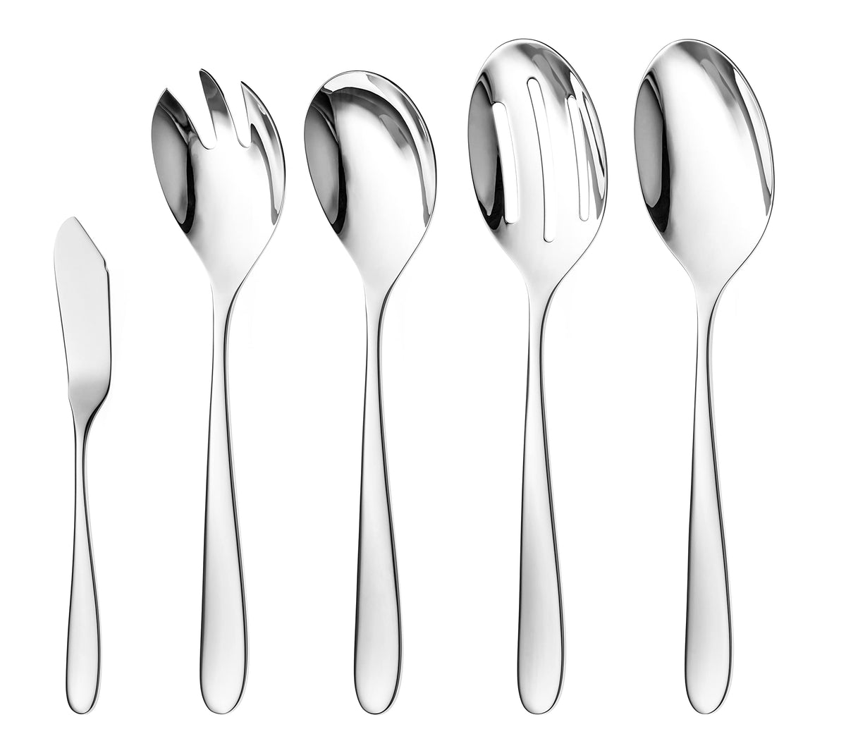 DANIALLI Engraved Silverware Set for 8 | 18/10 Stainless Steel Flatware with Mirror Finish and Engraved Handles | Heavy-Duty, Dishwasher Safe, Built to Last (40-Piece, Mezzano Engraved)
