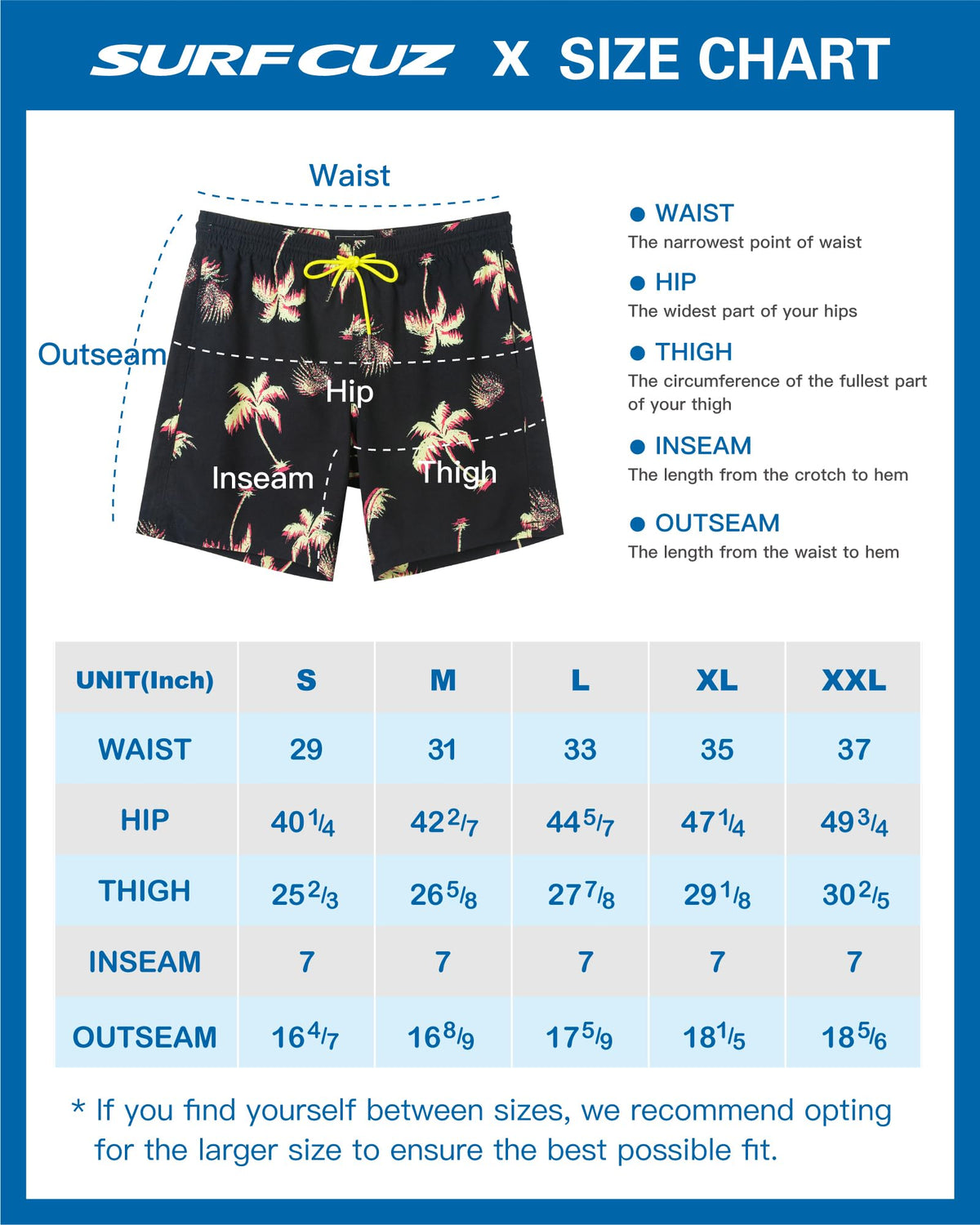 SURF CUZ Mens Swim Trunks with Compression Liner Quick Dry Swim Shorts 7" Swimming Trunks Stretch Bathing Suit 7 Inch,Neon Palms,XL