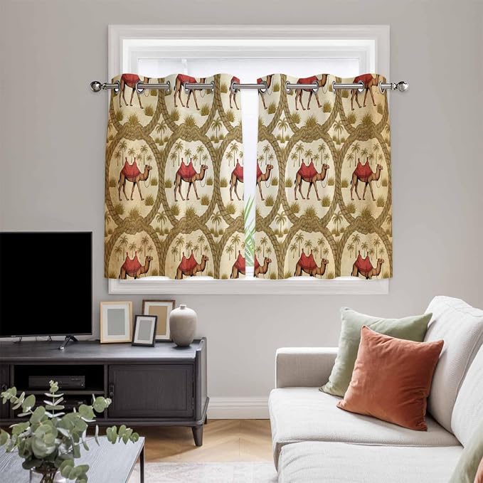 2 Panel Kitchen Cafe Curtains, Home Decor Window Covering Tier Curtains