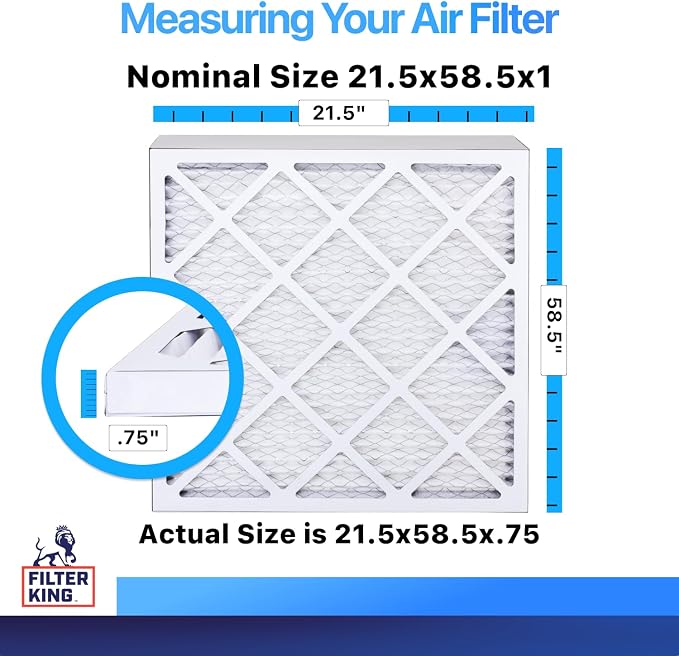 Filter King 21.5x58.5x1 Air Filter | 4-PACK | MERV 8 HVAC Pleated A/C Furnace