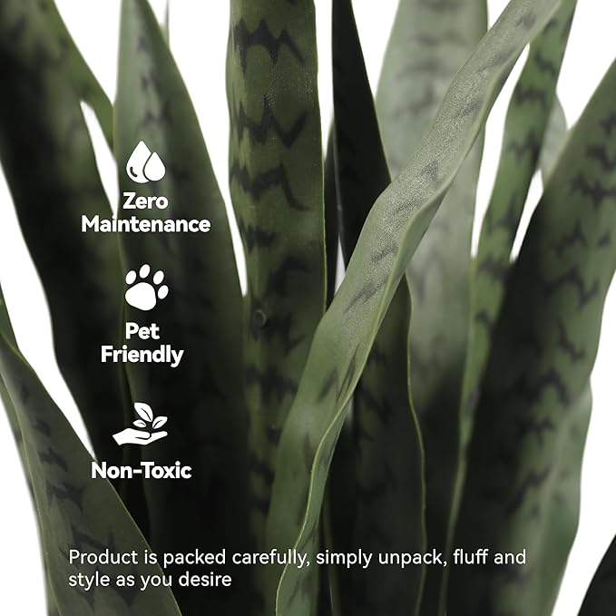 Solution4Patio 2PCS Artificial Sansevieria Trifasciata Prain 3 ft. Arbre Artificiel, Tropical Faux Snake Plant Greenery Realistic for Living Room, Home, Cafe or Office Corner Outdoor Indoor Decor