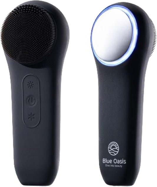 Facial Cleansing Brush, Rechargeable Electric Face Scrubber, Waterproof Silicone Face Brush Cleanser w/Fast USB-C Charger, Massaging & Exfoliating Face Wash Brush for Men & Women (Black)