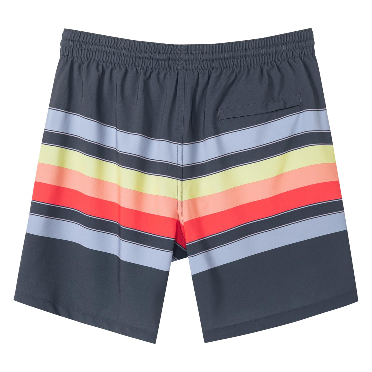SURF CUZ Mens Swim Trunks with Compression Liner Quick Dry Swim Shorts 7" Swimming Trunks Stretch Bathing Suit 7 Inch,Sunset Stripes,L