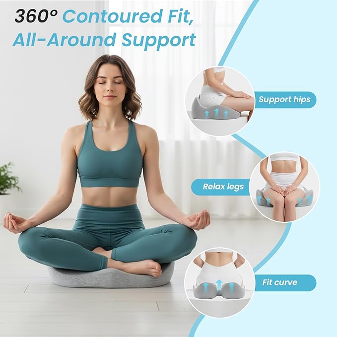 Memory Foam Seat Cushion，Ergonomic Office Chair Cushion，Coccyx Cushion for Tailbone Pain Relief Butt Pillow for Long Sitting，Suitable for Gaming Chair Car Seat Wheelchair