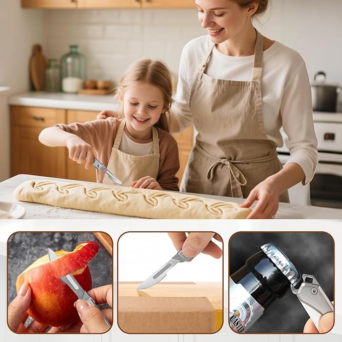 CRUIFU Folding Bread Lame Dough Scoring Tool with 10 Blades & Storage Box