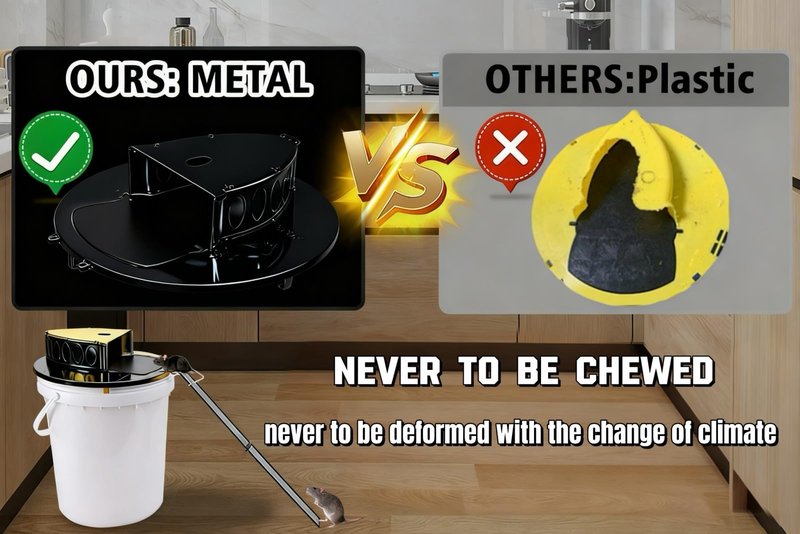 Bucket Lid Mouse Trap Metal 5 Gallon Bucket lid, Strong Material That Will Not Deform or be Bitten, Humane or Lethal Rat Traps, Auto Reset, Repeat Catch for Indoor Outdoor
