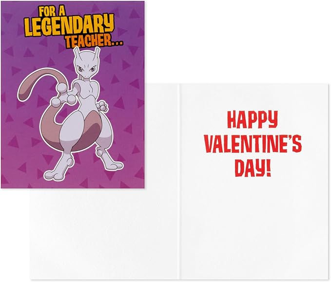 Hallmark Pokémon Valentines Day Cards and Mailbox for Kids School Classroom Exchange (1 Box, 32 Valentine Cards, 35 Stickers, 1 Teacher Card)