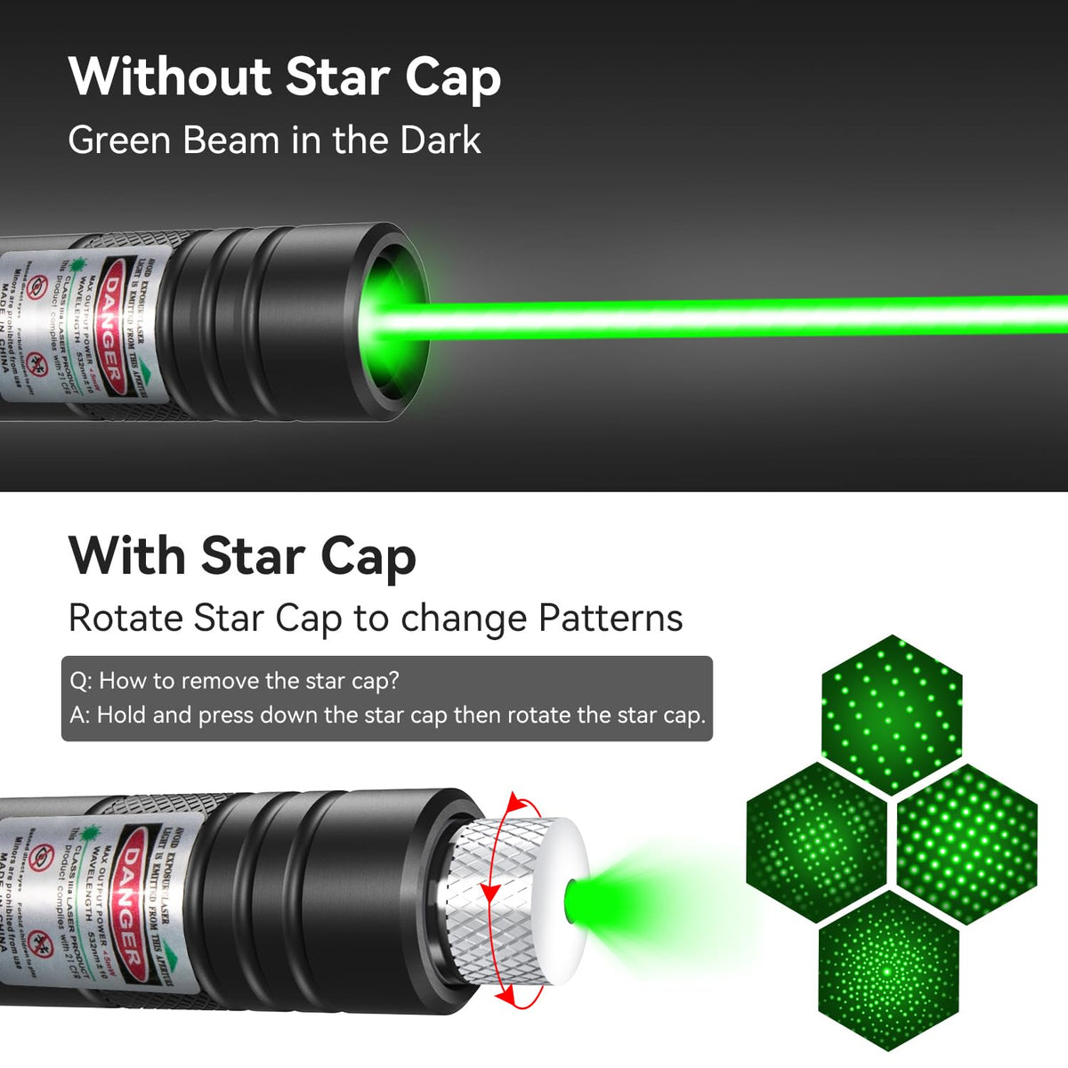 MIPREZT [Professional] Rechargeable Green Laser Pointer High Power Green Beam Laser Light Long Distance Range for TV/LED/LCD Screens Tactical Flashlights Presentation Office/Outdoors/Astronomic [001]