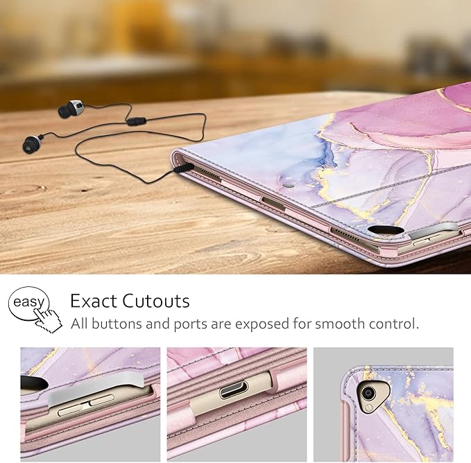 Fintie Multi-Angle Case, 2017/2015 iPad Pro 12.9 inch (Old Model) 1st & 2nd Gen Case - [Corner Protection] Folio Stand Cover with Pencil Holder & Pocket, Auto Wake/Sleep, Dreamy Marble