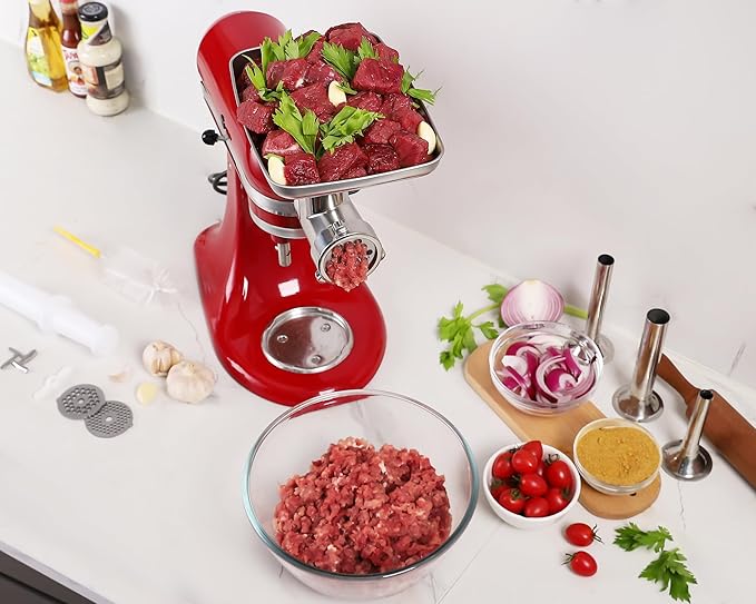 KINGEAGLE Stainless Steel Meat Grinder Attachment for KitchenAid Mixers