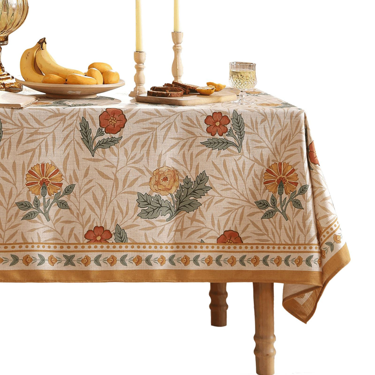 patdrea Vintage French Linen Tablecloth,Rectangular,94"x63"-Noah