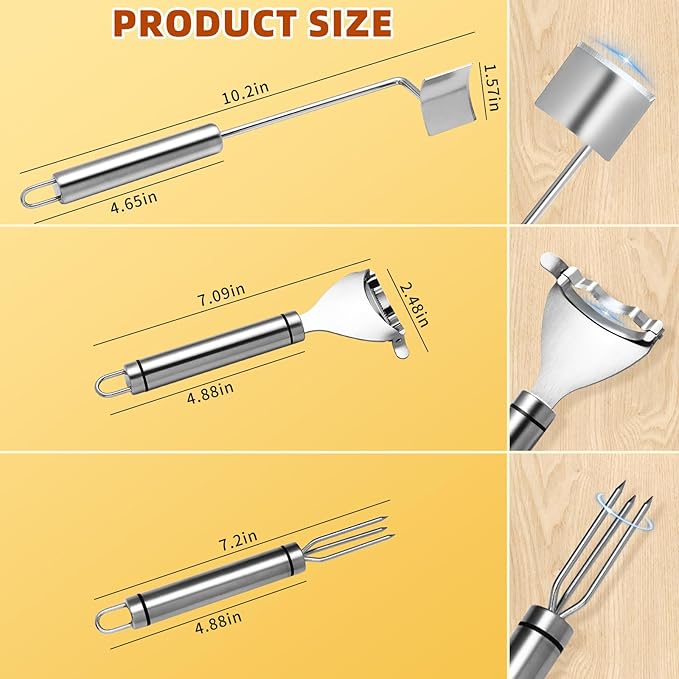 Fvbber Upgraded Corn Peeler 3PCS Stainless Steel Corn Peeler for Corn on The Cob with Corn Stripper Tool and Corn Holder Set, Corn Cob Stripper Tool for Quick & Easy Peeling, Corn Scraper for Kitchen