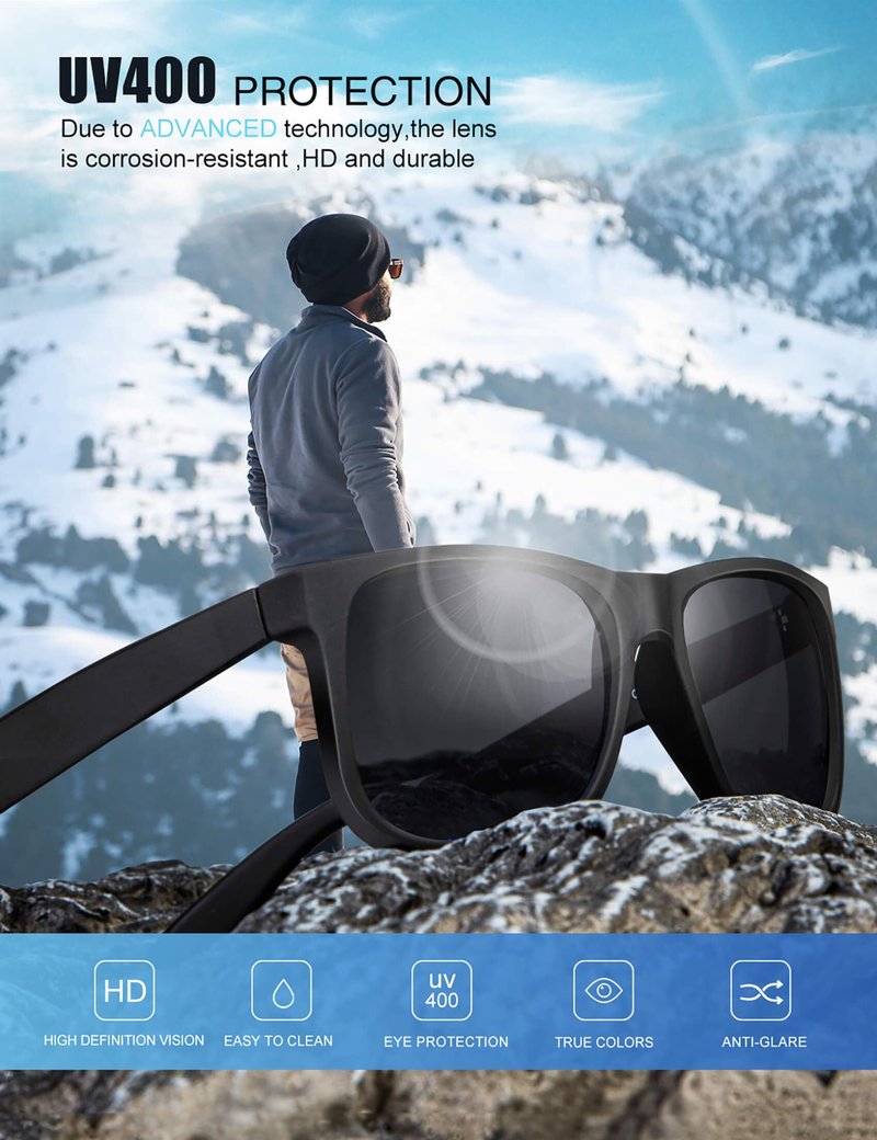 KALIYADI Men's Sunglasses: Polarized Classic Sunglasses with UV Protection for Driving, Fishing, Golf