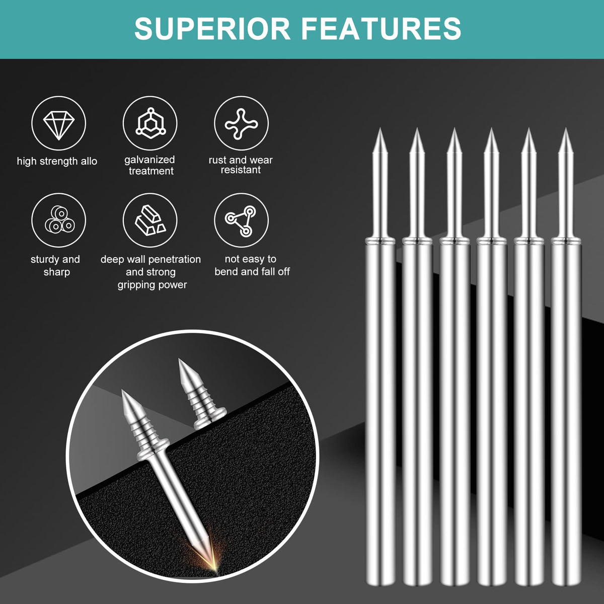600PCS Krttwwx Double Headed Skirting Seamless Nails, Double Sided Invisible Nails, No Mark with 6 Tools, for Furniture, MDF or Solid Wood Baseboards & Trim Casing Work - 0.67" x 0.39"