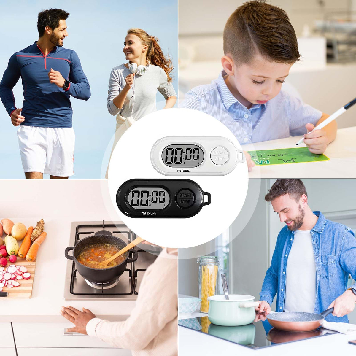 Small Digital Timer Keychain - Portable Countdown & Count-up Timer Clock for Fitness, Baking, Study, and Outdoor