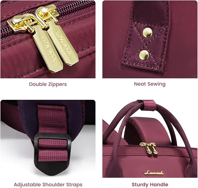 LOVEVOOK Gradient Laptop Backpack for Women,15.6 Inch Work Computer Bakcpack Purse Laptop Bag With Anti-Theft Pocket,Waterproof Carry on Teacher College Backpack for Travel,Purple-Red