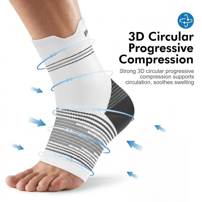 6 Pairs Plantar Fasciitis Socks for Men & Women, Ankle Brace Compression Socks with Arch Support for Achilles Tendonitis, Heel Pain, Swelling & Arthritis Relief, White, X-Large
