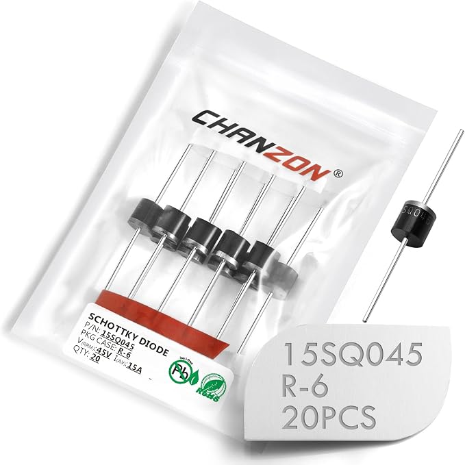 Chanzon 15SQ045 Schottky Diodes 15A 45V R-6 Axial 15 Amp 45 Volt