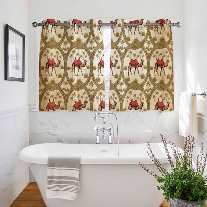 2 Panel Kitchen Cafe Curtains, Home Decor Window Covering Tier Curtains