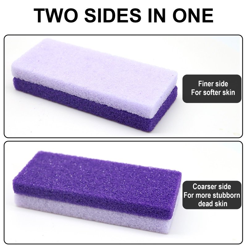 lenpestia Foot Pumice Stone 4 Pack Pedicure Stone for Feet Pumice Sponge for Feet Callus Remover and Scrubber Double Sided Pedicure Foot Pumice Stone for Feet and Heels Callus and Dead Skins (Purple)