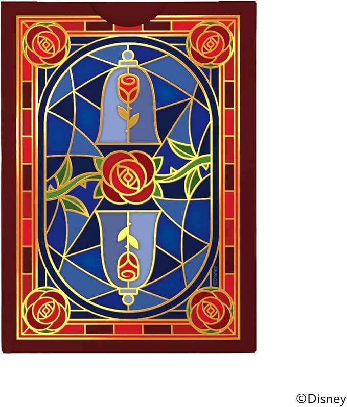 Bicycle Disney Beauty and The Beast Playing Cards – Premium Belle & Beast Deck, Enchanted Rose Collectible Cards for Classic Games, Magical Disney Gift for Kids & Adults